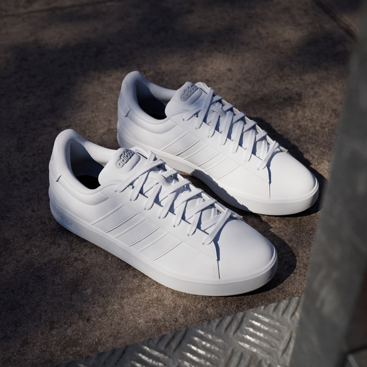 Adidas Men's GRAND COURT 3.0 SHOES - Cloud White / Cloud White / Grey Two - Image 5
