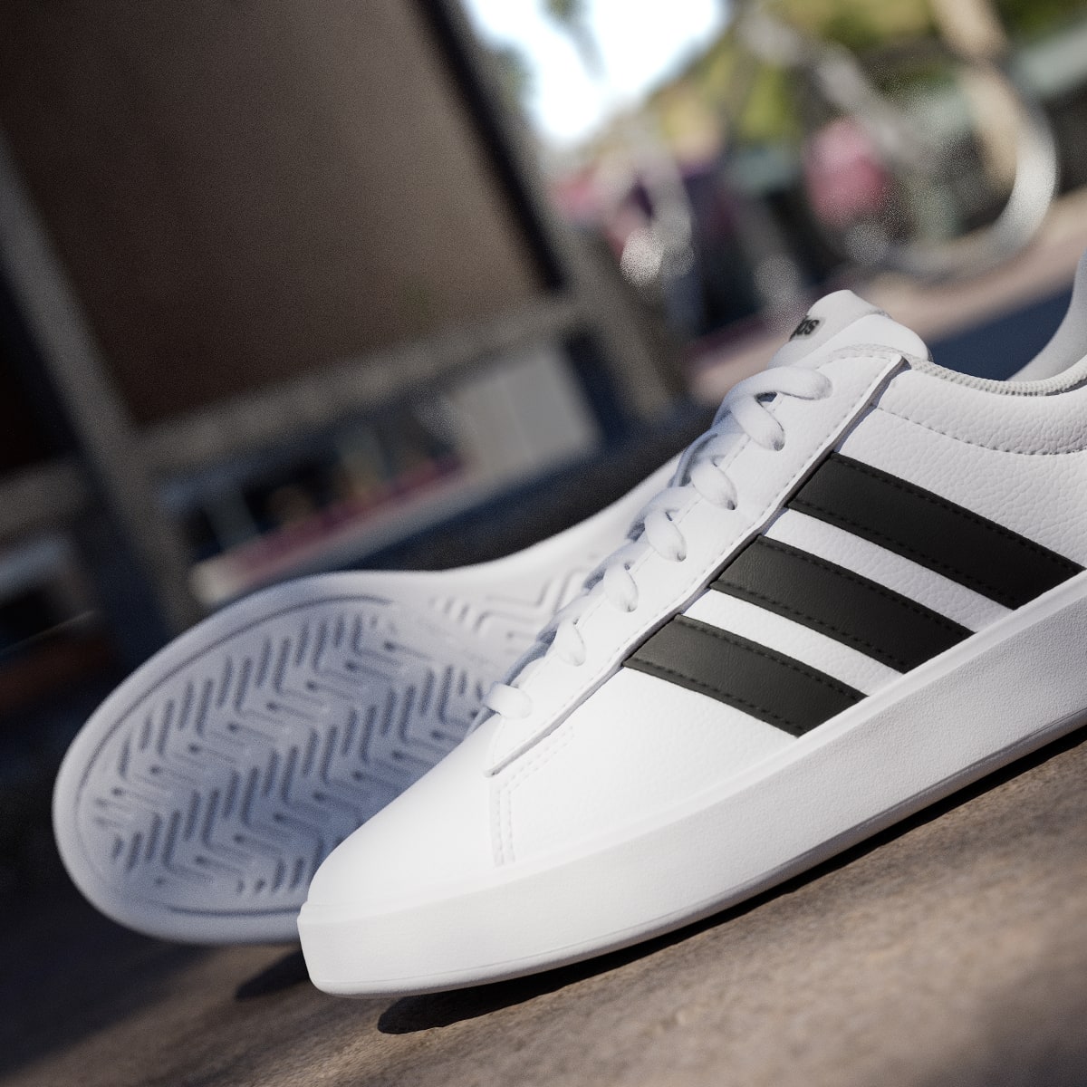 Adidas Women's GRAND COURT 3.0 SHOES - Cloud White / Core Black / Cloud White - Image 10