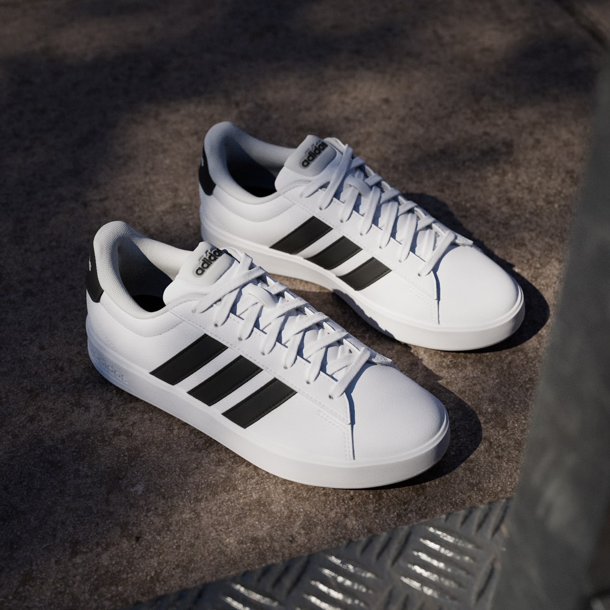 Adidas Women's GRAND COURT 3.0 SHOES - Cloud White / Core Black / Cloud White - Image 5