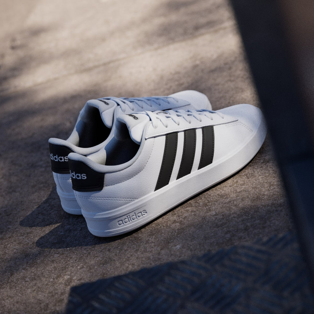 Adidas Women's GRAND COURT 3.0 SHOES - Cloud White / Core Black / Cloud White - Image 6