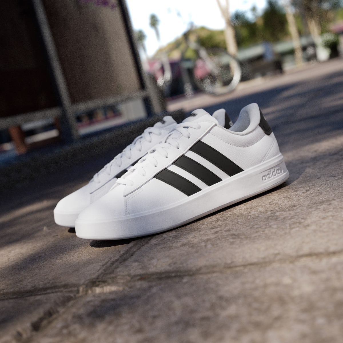 Adidas Women's GRAND COURT 3.0 SHOES - Cloud White / Core Black / Cloud White - Image 8