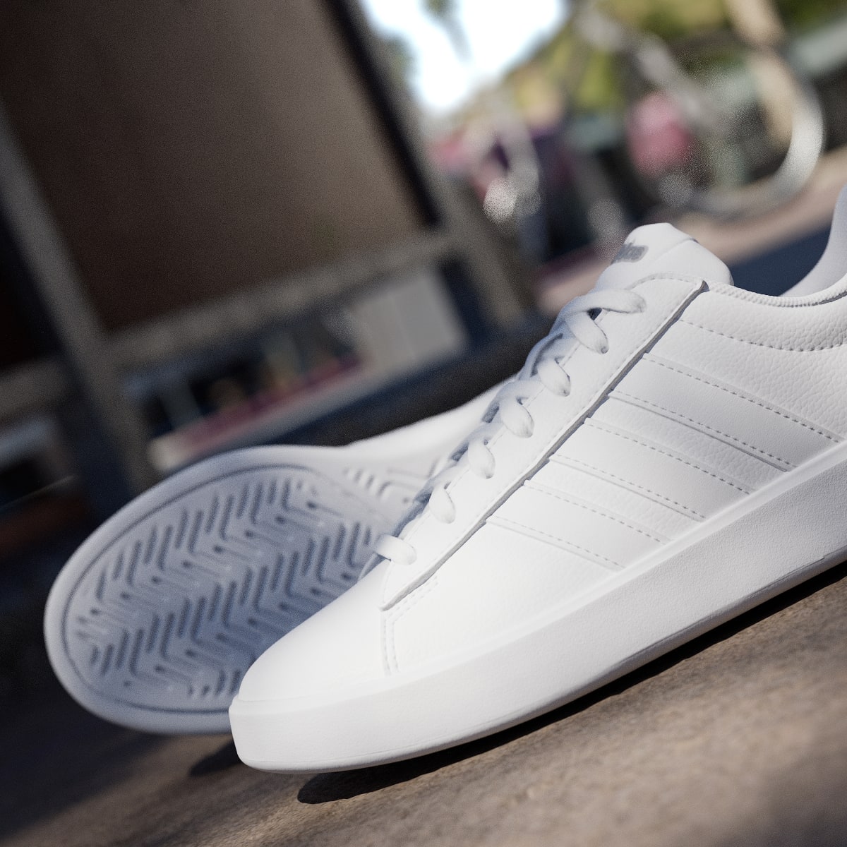 Adidas Women's GRAND COURT 3.0 SHOES - Cloud White / Cloud White / Iron Metallic - Image 10