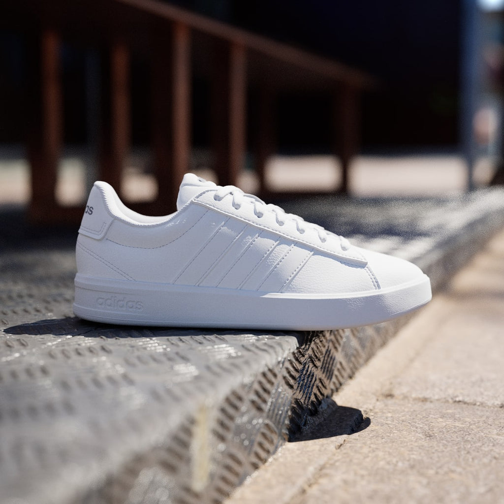 Adidas Women's GRAND COURT 3.0 SHOES - Cloud White / Cloud White / Iron Metallic - Image 3