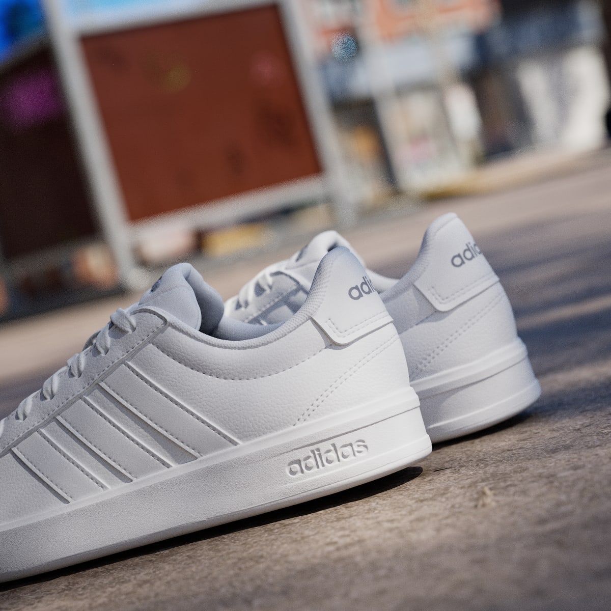 Adidas Women's GRAND COURT 3.0 SHOES - Cloud White / Cloud White / Iron Metallic - Image 9