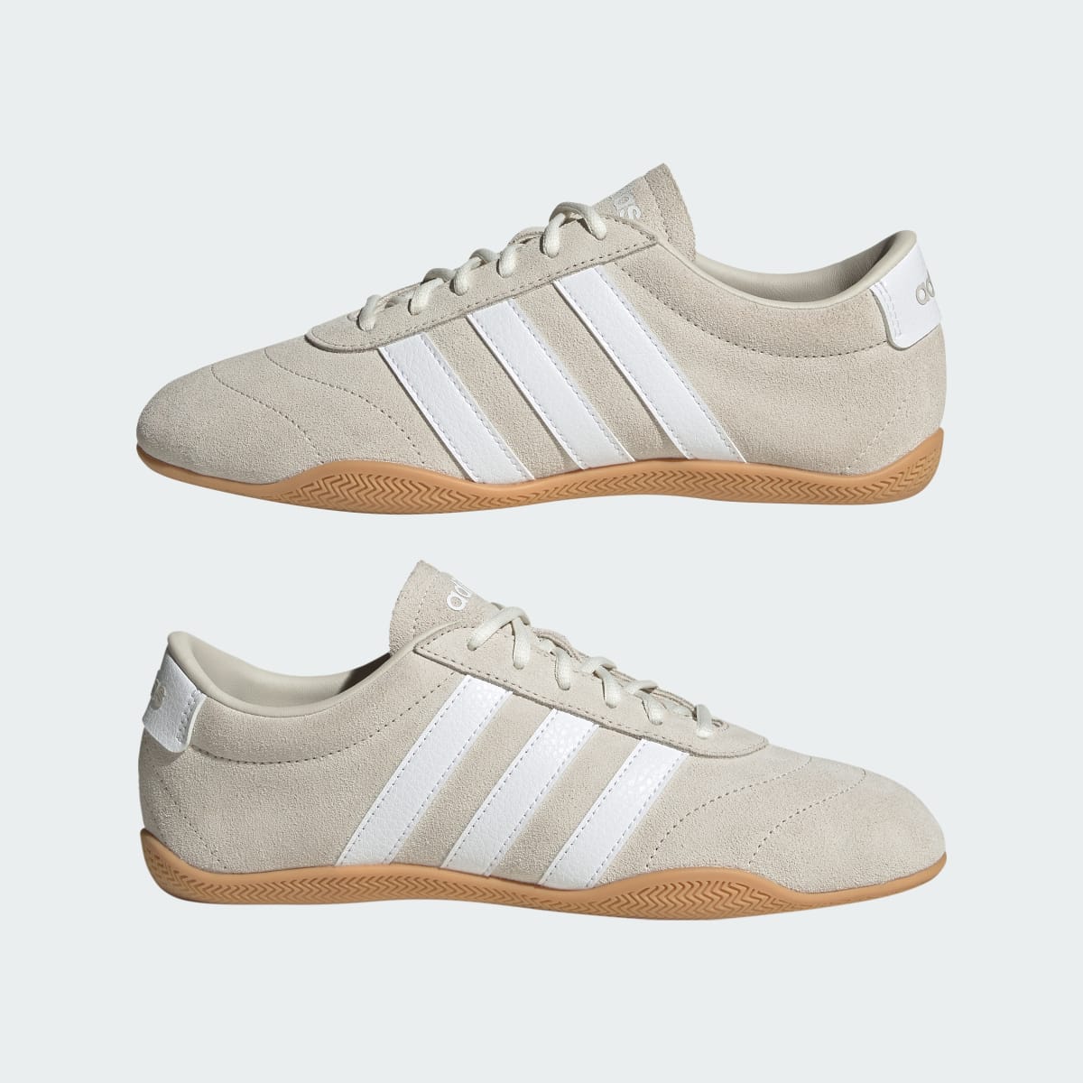 Adidas Women's GRAND COURT LO SHOES - Alumina / Cloud White / Gum - Image 7