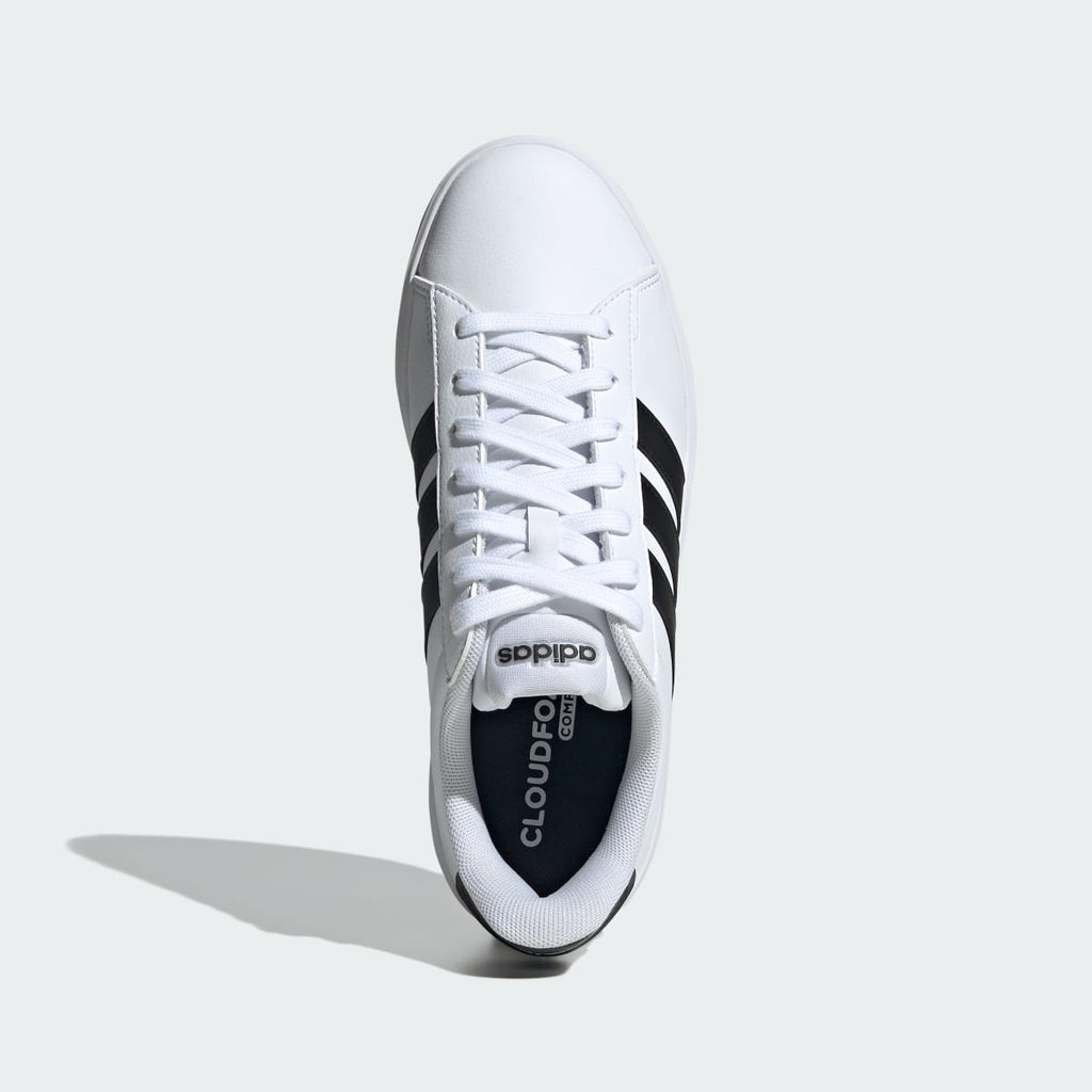 Adidas Women's GRAND COURT SHOES - Cloud White / Core Black / Cloud White - Image 2