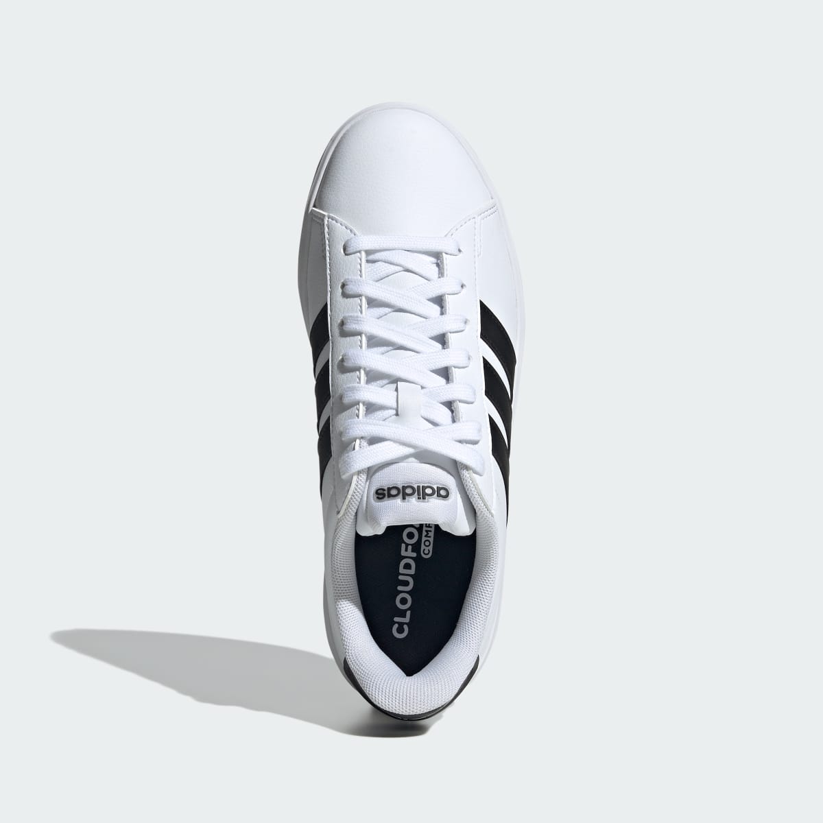 Adidas Women's GRAND COURT SHOES - Cloud White / Core Black / Cloud White - Image 2