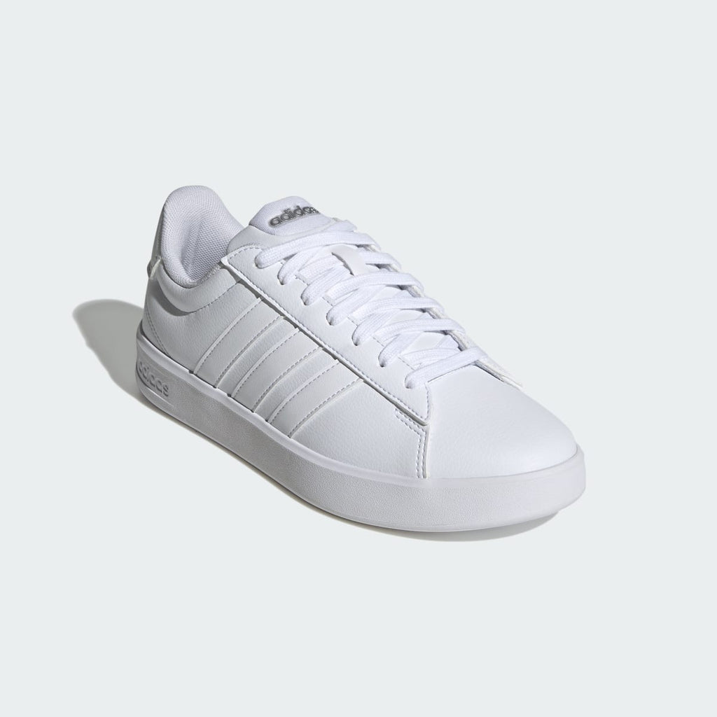 Adidas Women's GRAND COURT SHOES - Cloud White / Cloud White / Iron Metallic - Image 4