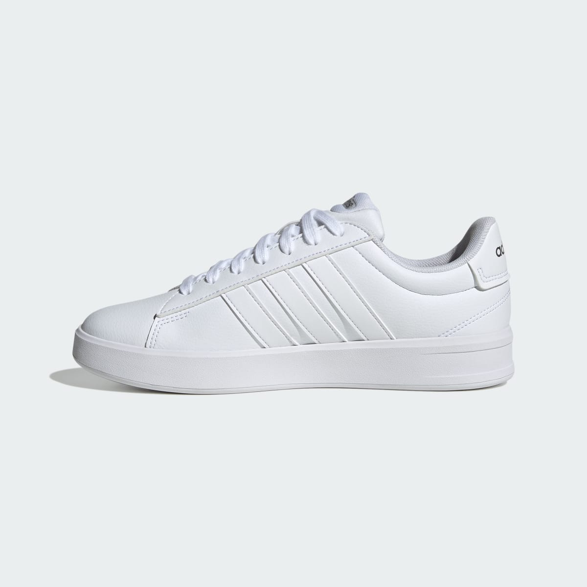 Adidas Women's GRAND COURT SHOES - Cloud White / Cloud White / Iron Metallic - Image 6