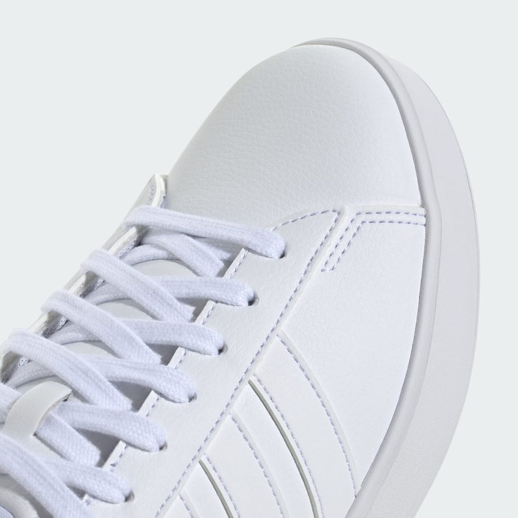 Adidas Women's GRAND COURT SHOES - Cloud White / Cloud White / Iron Metallic - Image 7