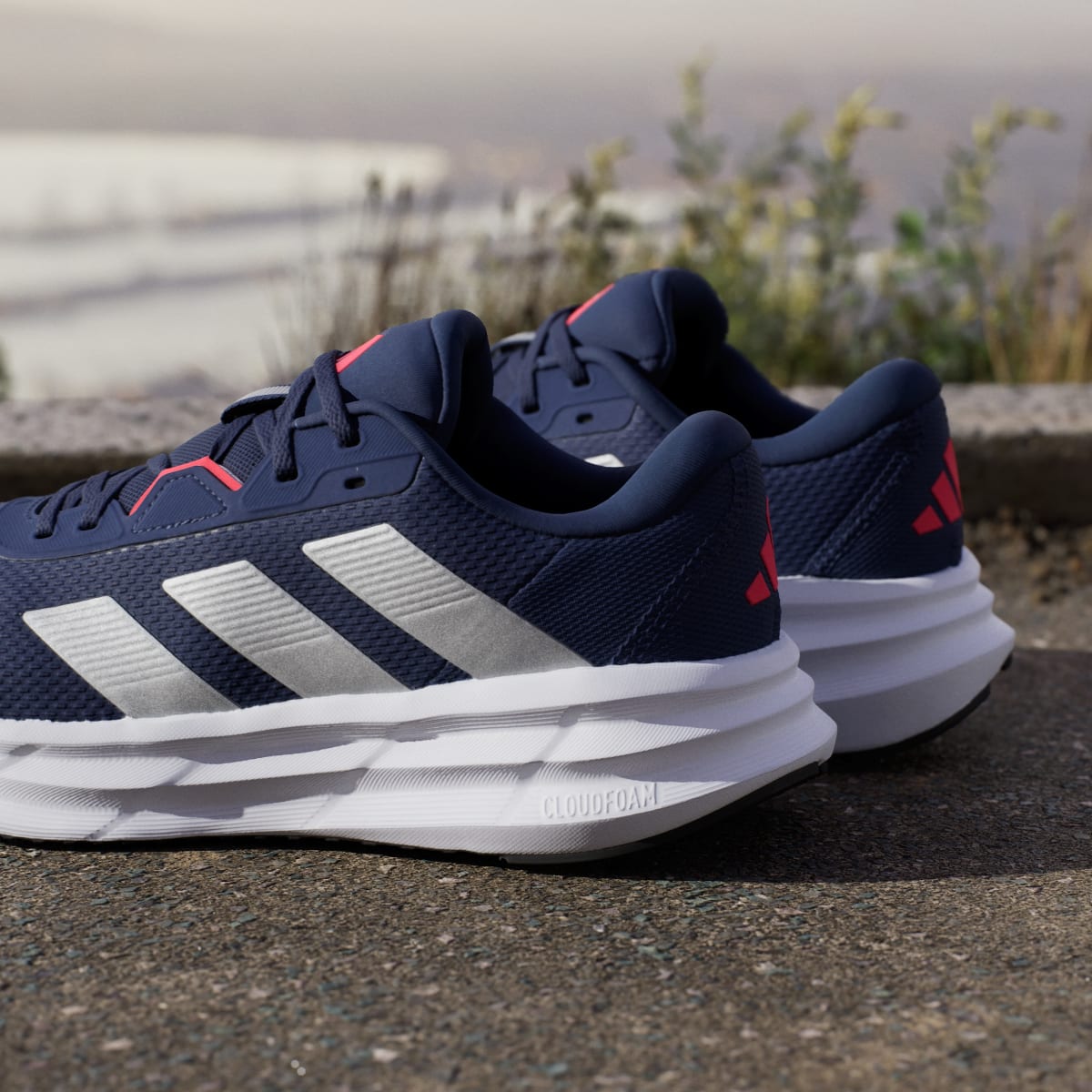 Adidas Men's Galaxy 7 Running Shoes - Dark Blue / Silver Metallic / Lucid Red - Image 10