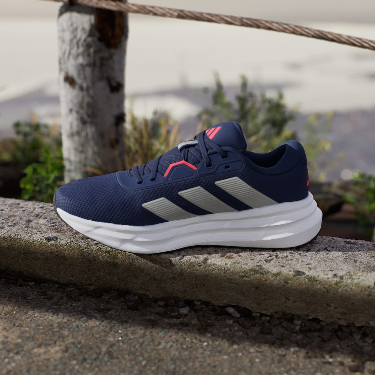 Adidas Men's Galaxy 7 Running Shoes - Dark Blue / Silver Metallic / Lucid Red - Image 7