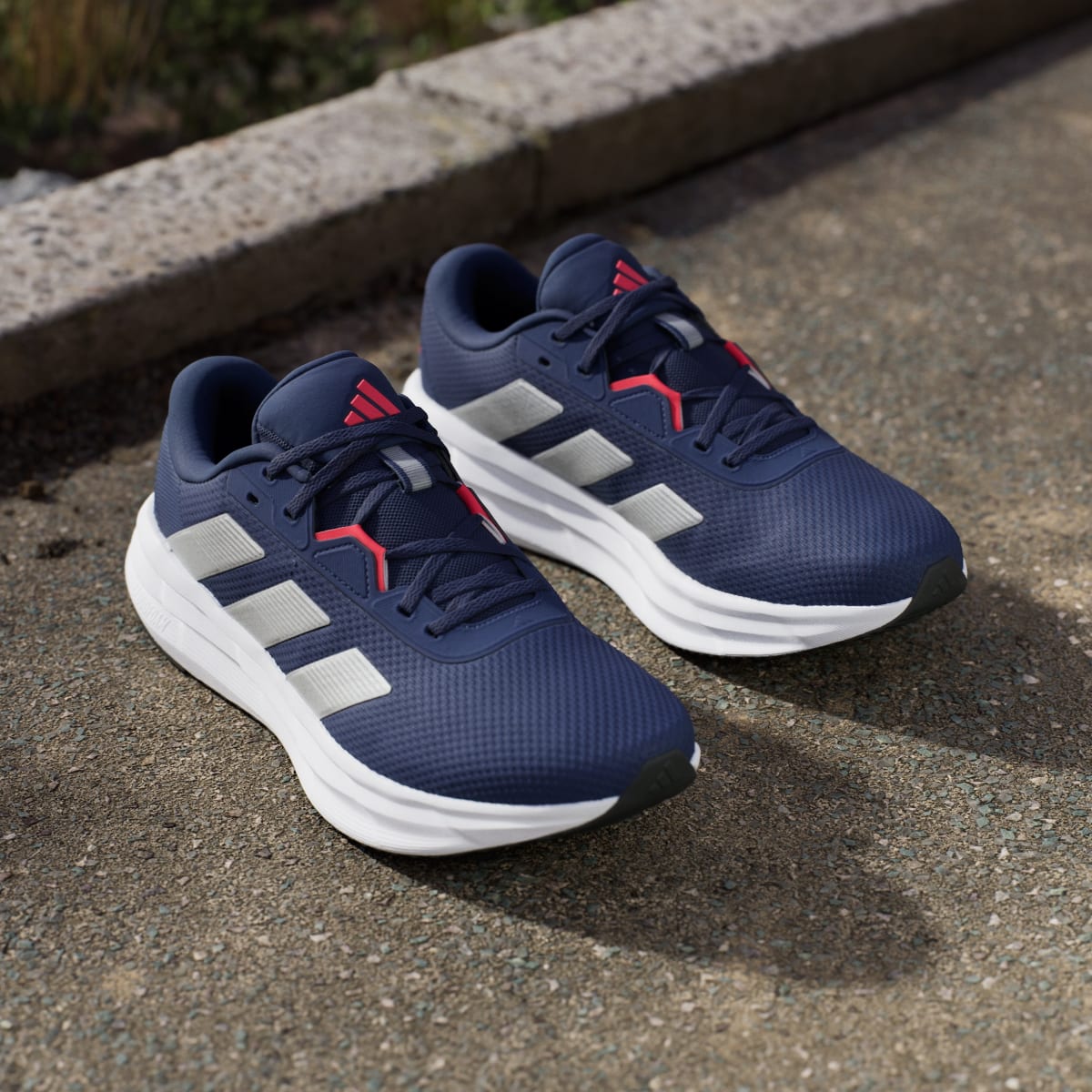 Adidas Men's Galaxy 7 Running Shoes - Dark Blue / Silver Metallic / Lucid Red - Image 8