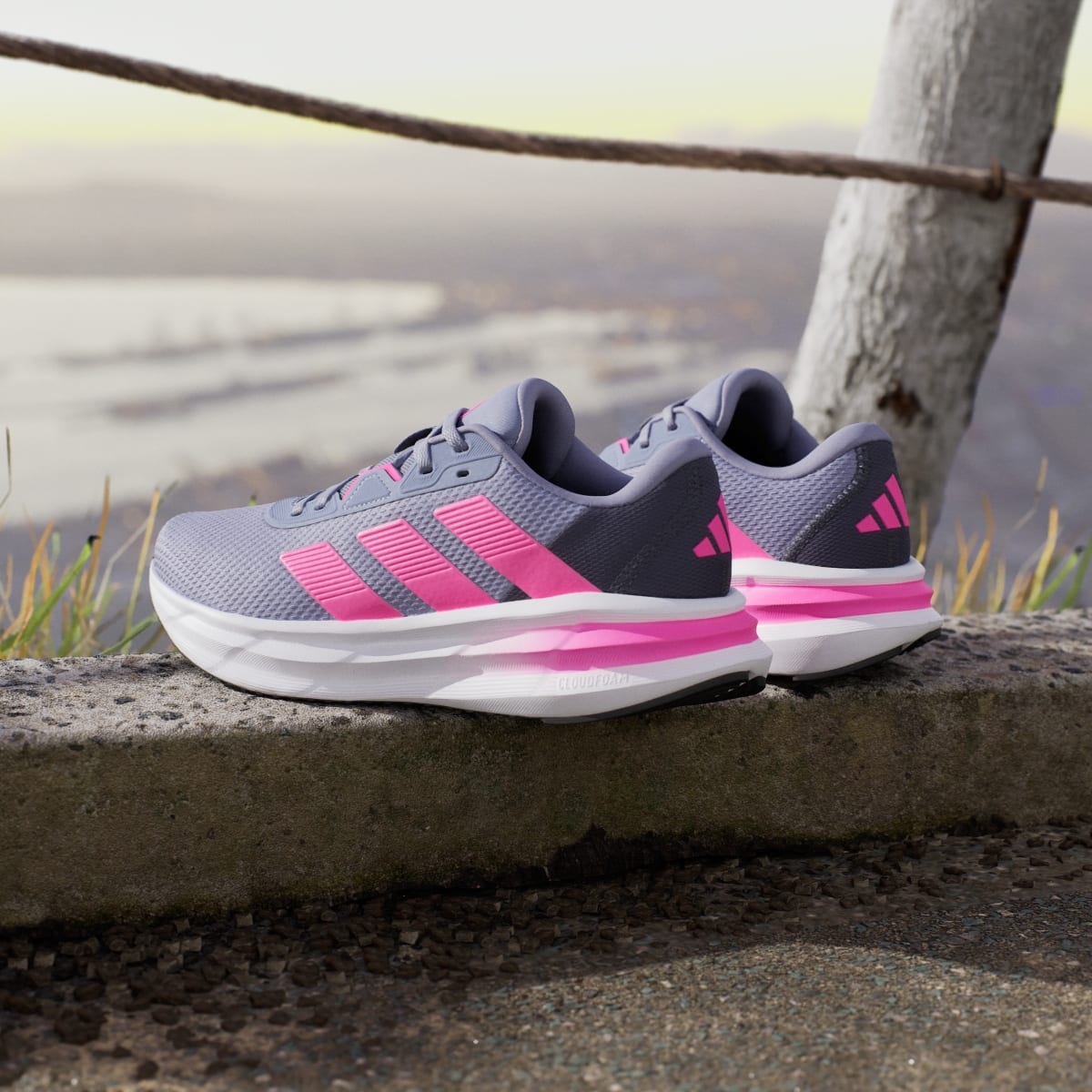Adidas Women's Galaxy 7 Running Shoes - Silver Violet / Lucid Pink / Shadow Navy - Image 6