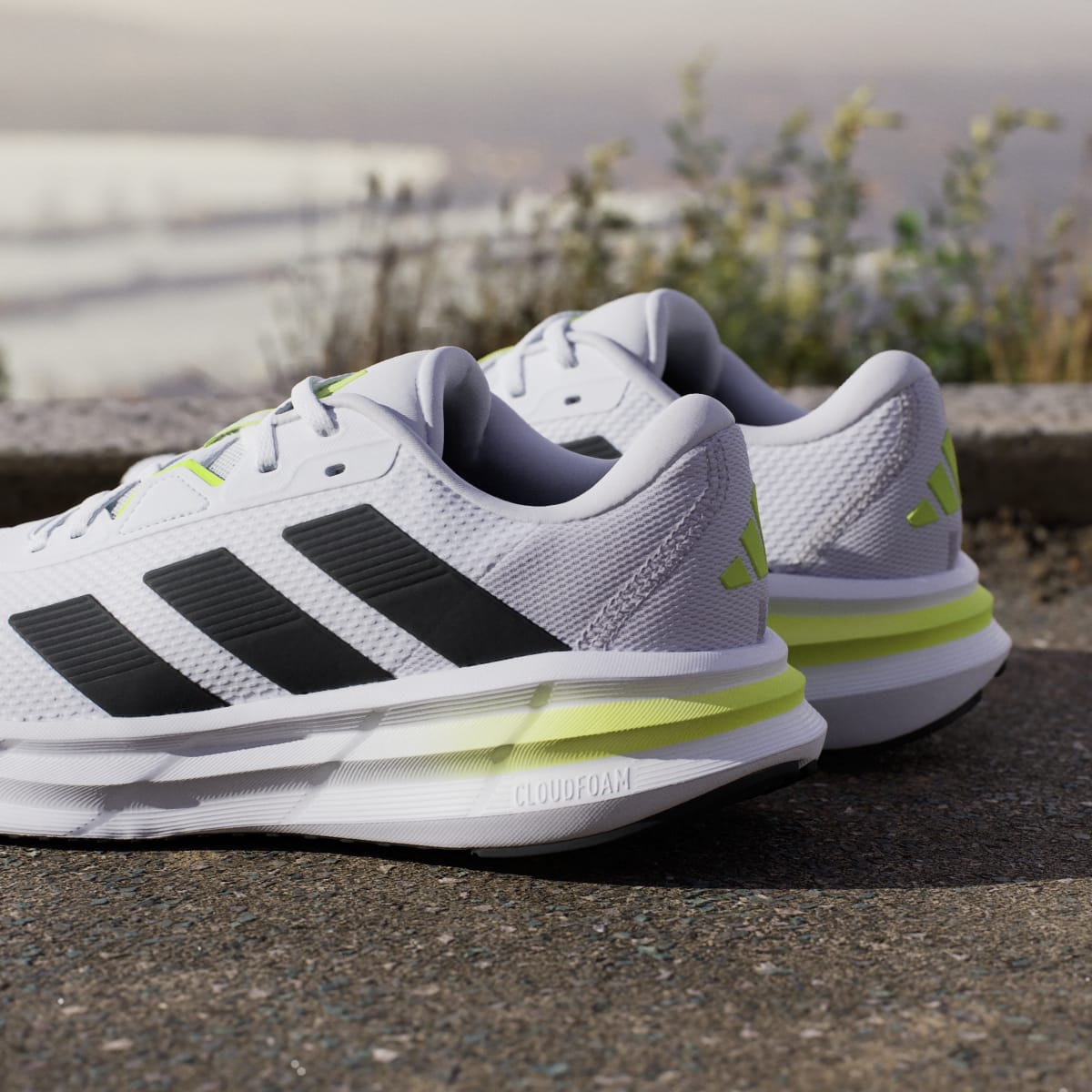Adidas Men's Galaxy 7 Running Shoes - Cloud White / Core Black / Solar Slime - Image 10