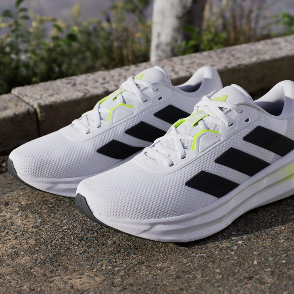 Adidas Men's Galaxy 7 Running Shoes - Cloud White / Core Black / Solar Slime - Image 11