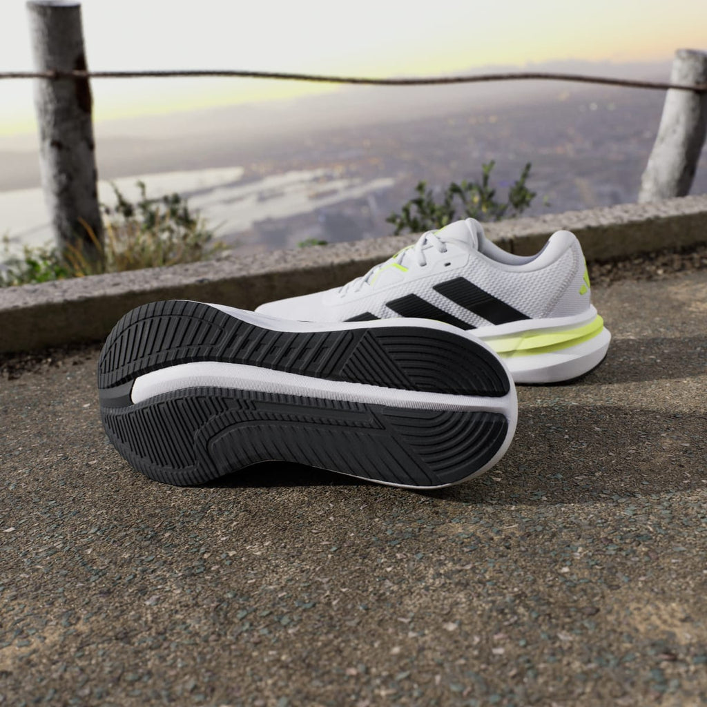 Adidas Men's Galaxy 7 Running Shoes - Cloud White / Core Black / Solar Slime - Image 4