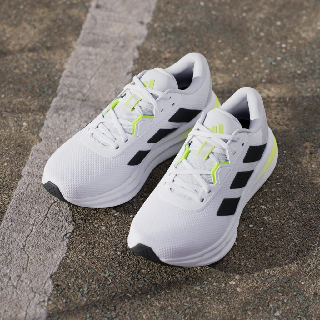 Adidas Men's Galaxy 7 Running Shoes - Cloud White / Core Black / Solar Slime - Image 5