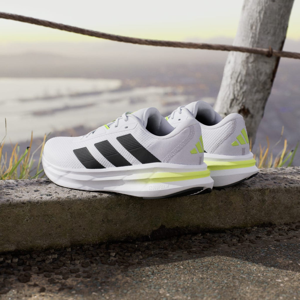 Adidas Men's Galaxy 7 Running Shoes - Cloud White / Core Black / Solar Slime - Image 6