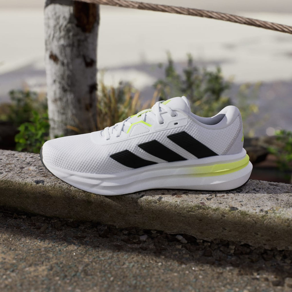 Adidas Men's Galaxy 7 Running Shoes - Cloud White / Core Black / Solar Slime - Image 7