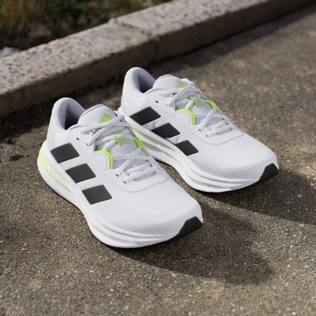 Adidas Men's Galaxy 7 Running Shoes - Cloud White / Core Black / Solar Slime - Image 8