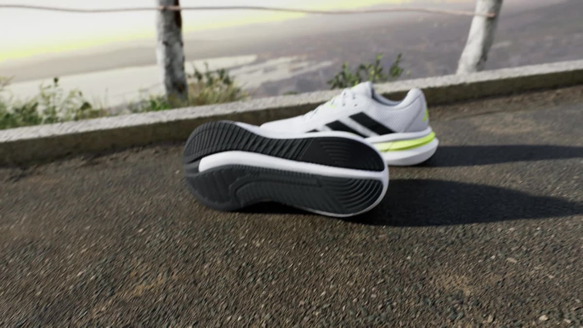 Adidas Men's Galaxy 7 Running Shoes - Cloud White / Core Black / Solar Slime - Image 2