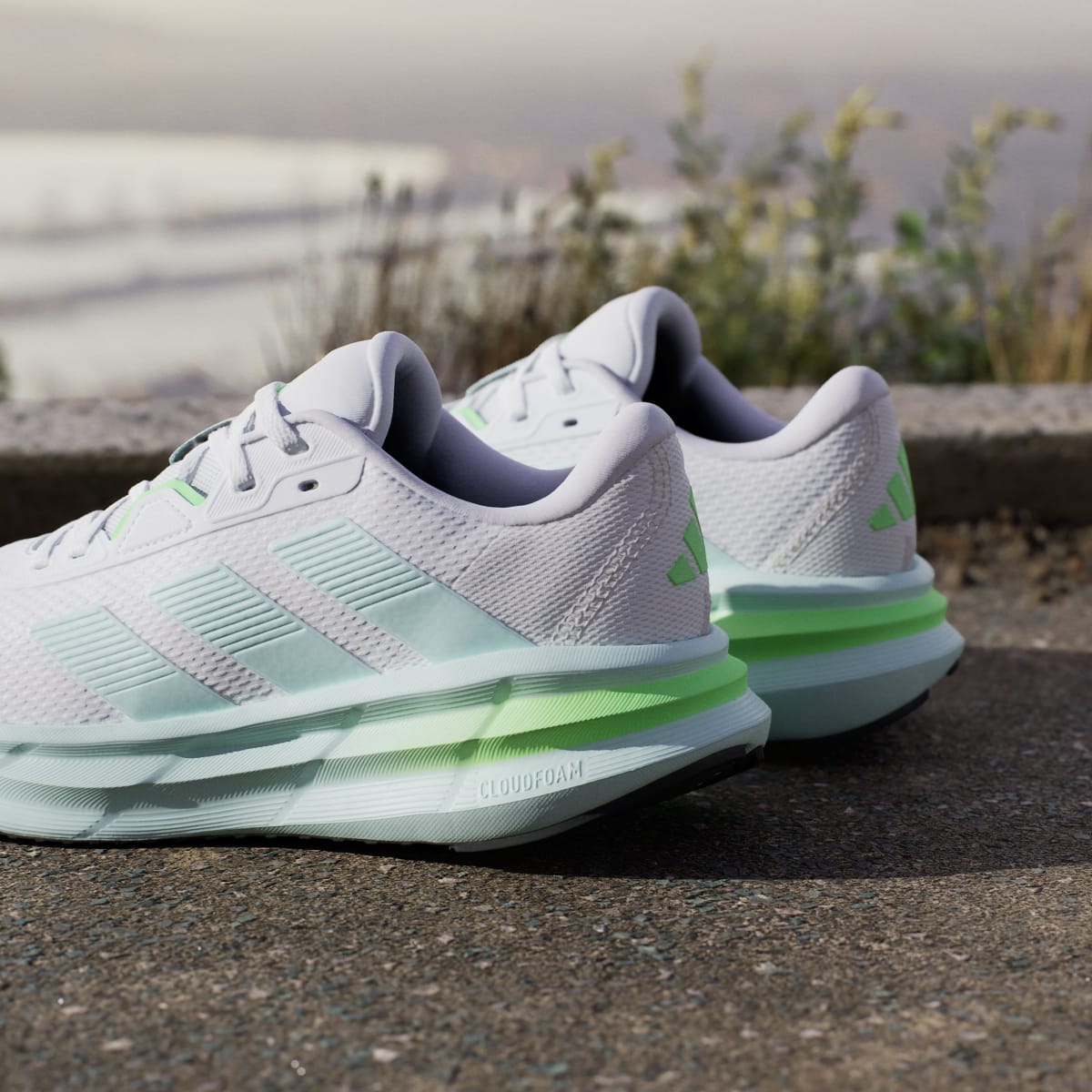 Adidas Women's Galaxy 7 Running Shoes - Cloud White / Halo Mint / Lime Burst - Image 10