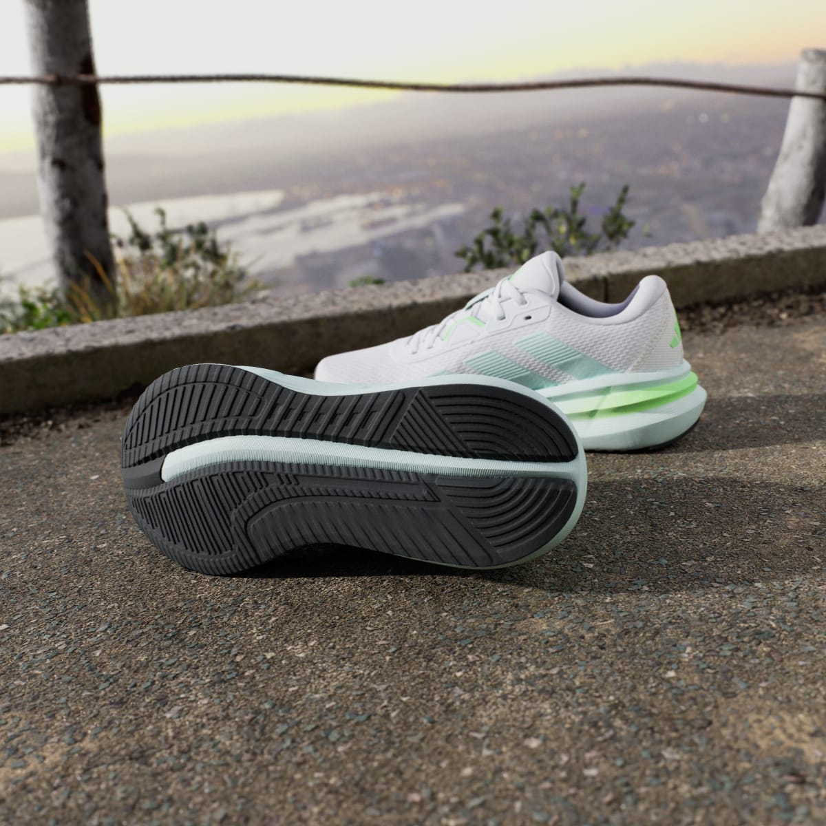 Adidas Women's Galaxy 7 Running Shoes - Cloud White / Halo Mint / Lime Burst - Image 4