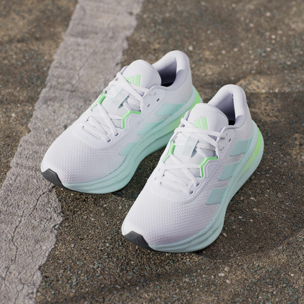 Adidas Women's Galaxy 7 Running Shoes - Cloud White / Halo Mint / Lime Burst - Image 5