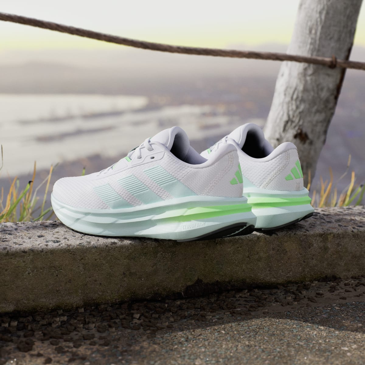 Adidas Women's Galaxy 7 Running Shoes - Cloud White / Halo Mint / Lime Burst - Image 6