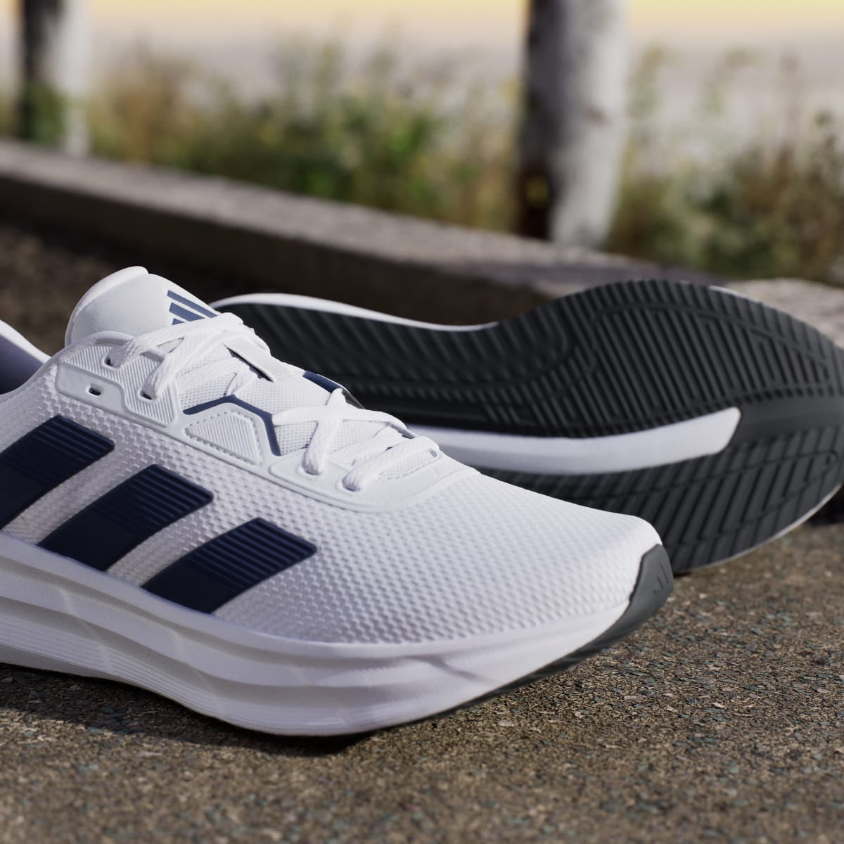 Adidas Men's Galaxy 7 Running Shoes - Cloud White / Dark Blue / Core Black - Image 9