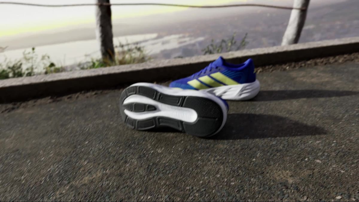 Adidas Kids' Galaxy 8 Junior Shoes - Lucid Blue / Frozen Lemon / Lucid Ray Blue - Image 2