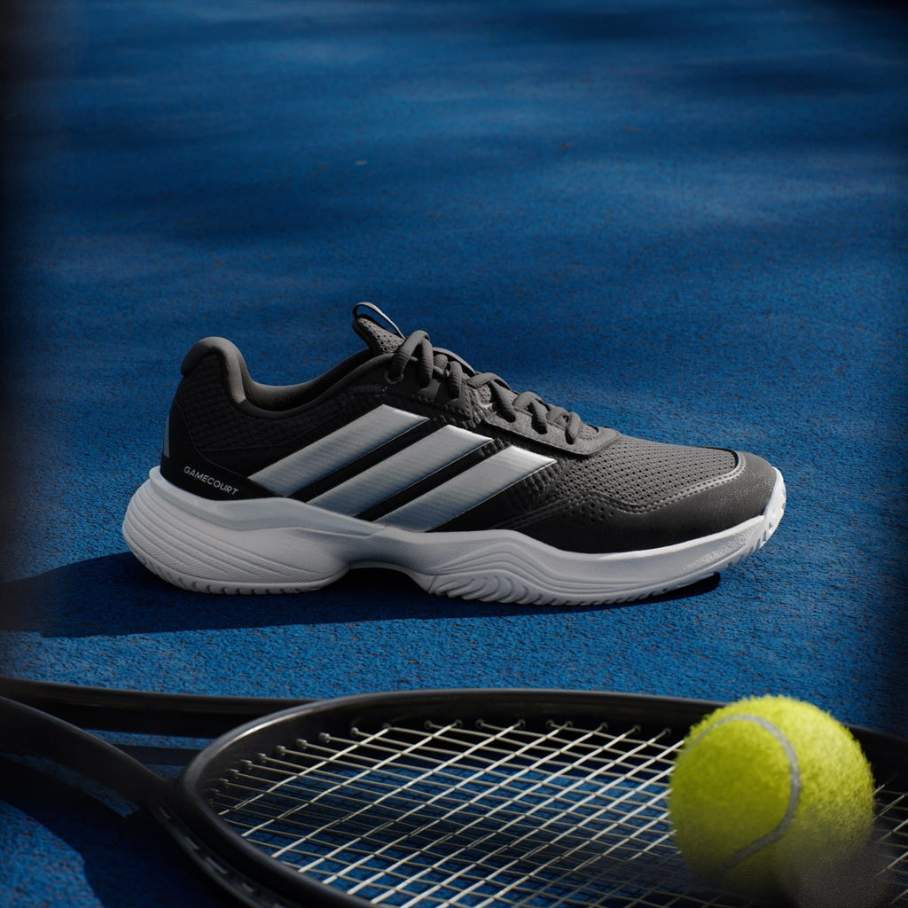 Adidas Women's GameCourt 3 All Court Tennis Shoes - Core Black / Silver Metallic / Cloud White - Image 3