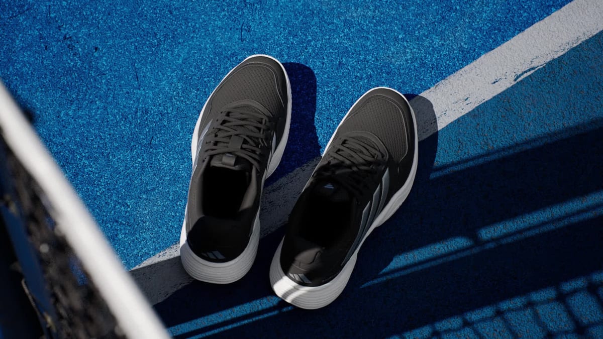 Adidas Women's GameCourt 3 All Court Tennis Shoes - Core Black / Silver Metallic / Cloud White - Image 2