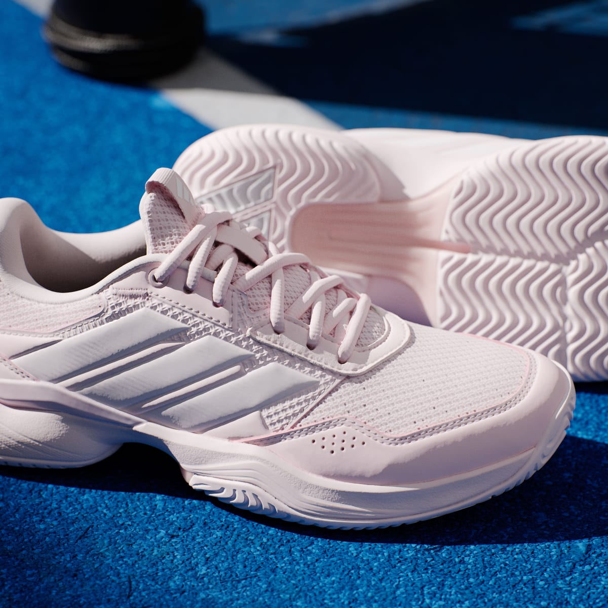 Adidas Women's GameCourt 3 All Court Tennis Shoes - Distilled Pink / Distilled Pink / Cloud White - Image 11