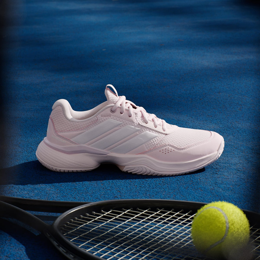 Adidas Women's GameCourt 3 All Court Tennis Shoes - Distilled Pink / Distilled Pink / Cloud White - Image 3