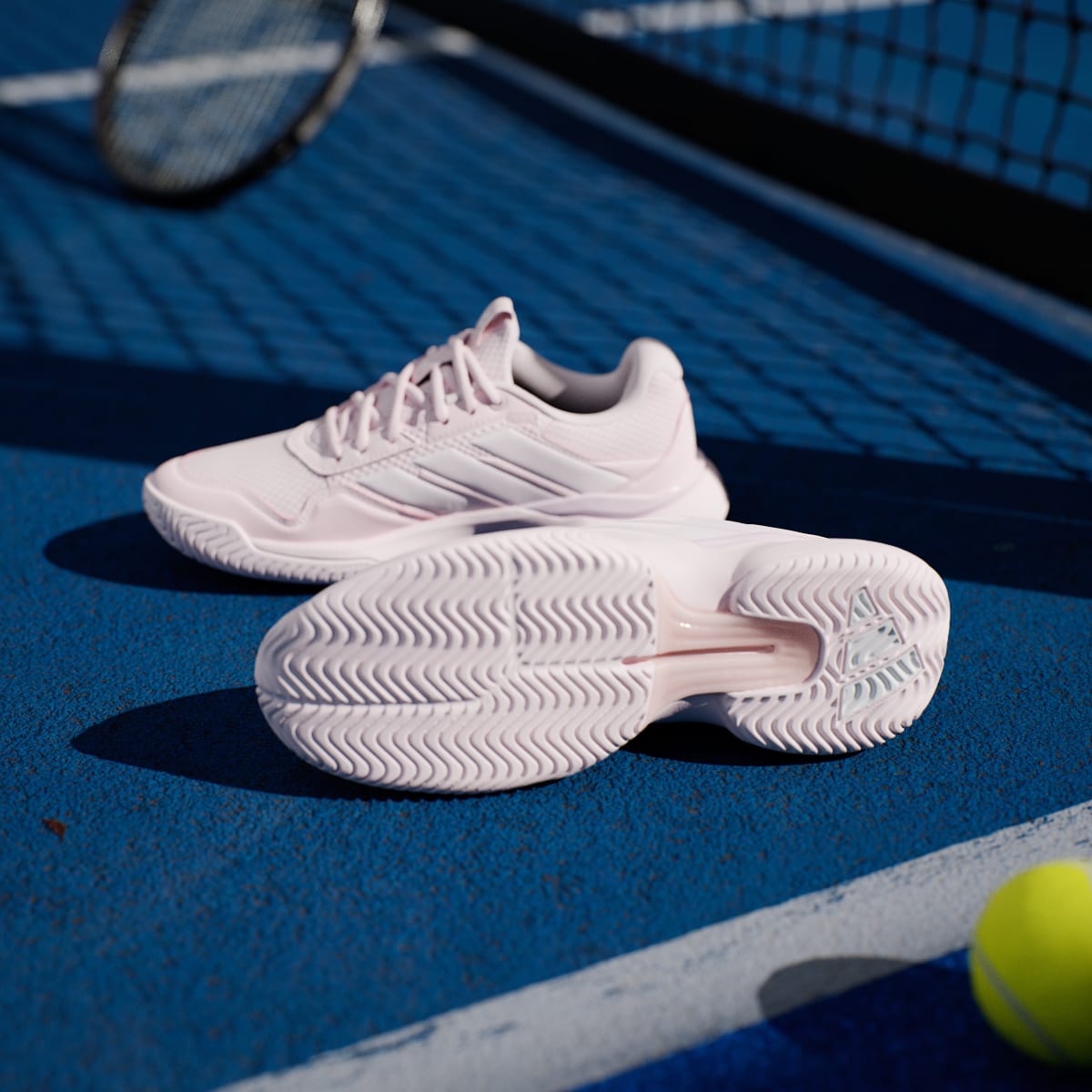 Adidas Women's GameCourt 3 All Court Tennis Shoes - Distilled Pink / Distilled Pink / Cloud White - Image 4