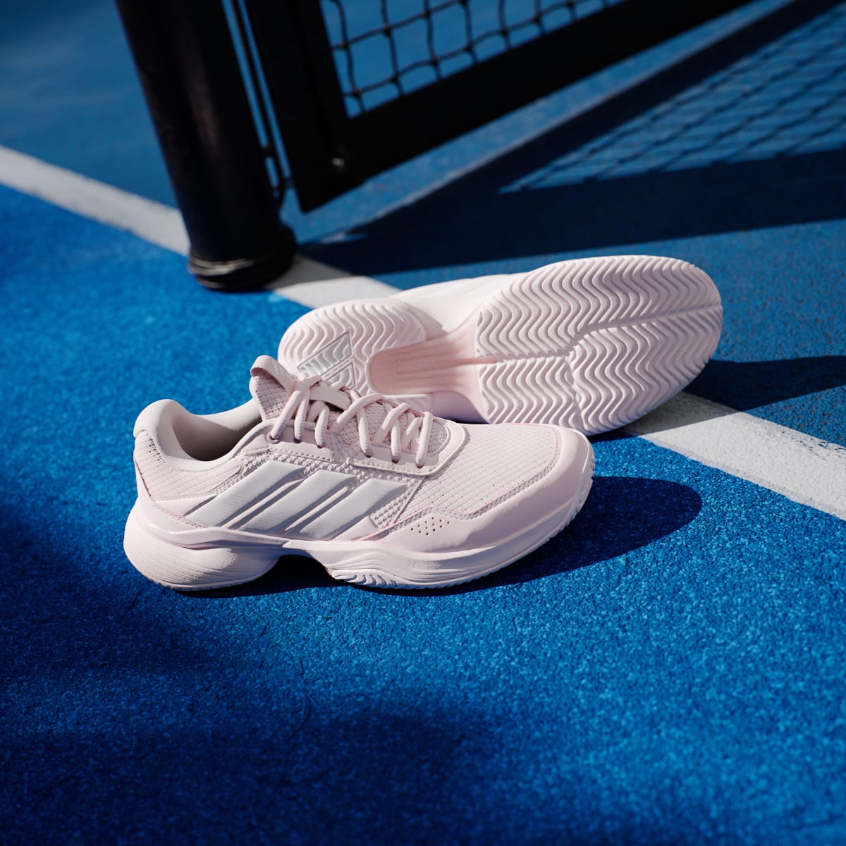 Adidas Women's GameCourt 3 All Court Tennis Shoes - Distilled Pink / Distilled Pink / Cloud White - Image 8