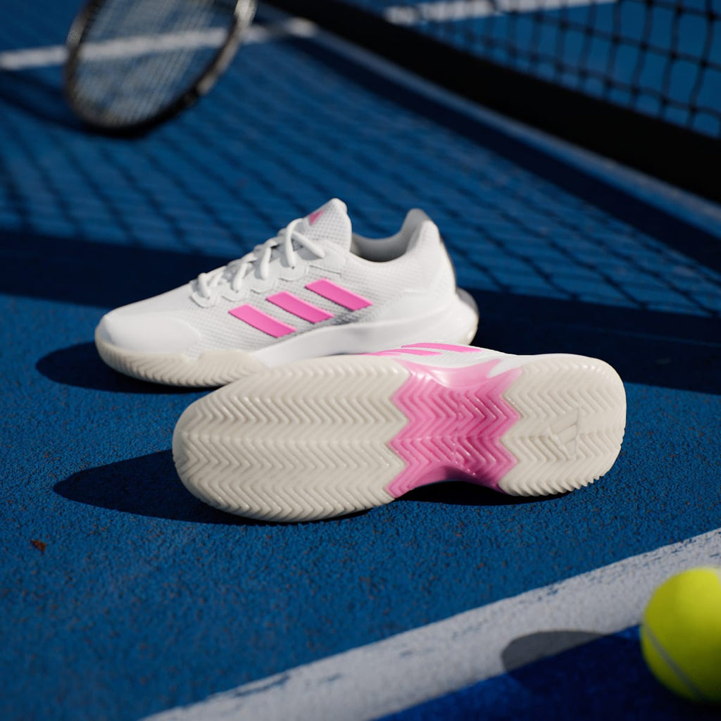 Adidas Women's Gamecourt 2.0 Tennis Shoes - Core White / Lucid Pink / Core Black - Image 4