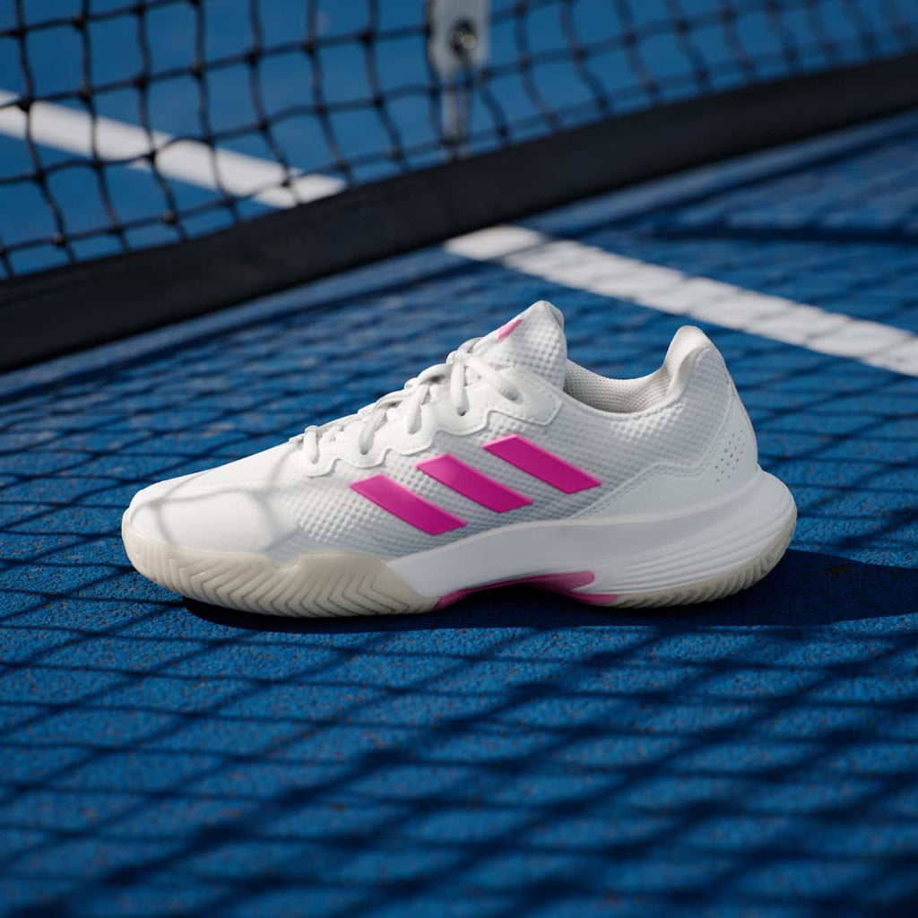 Adidas Women's Gamecourt 2.0 Tennis Shoes - Core White / Lucid Pink / Core Black - Image 7