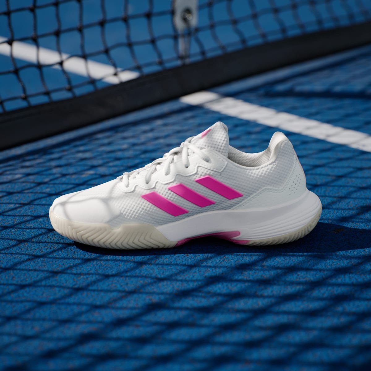 Adidas Women's Gamecourt 2.0 Tennis Shoes - Core White / Lucid Pink / Core Black - Image 7