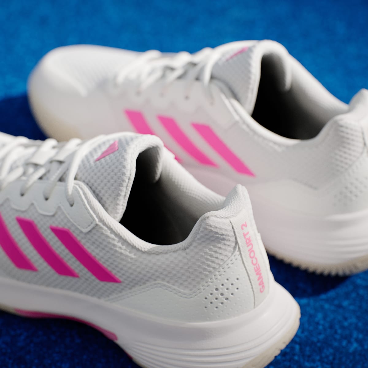 Adidas Women's Gamecourt 2.0 Tennis Shoes - Core White / Lucid Pink / Core Black - Image 9