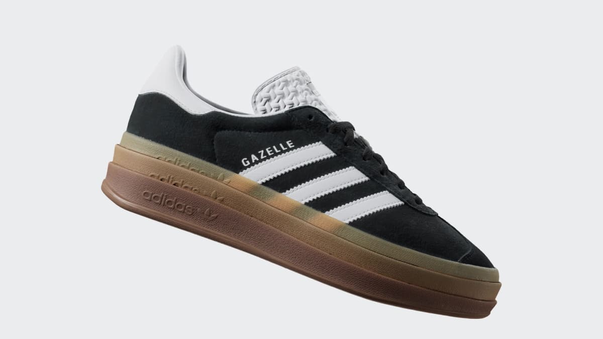 Adidas Women's Gazelle Bold Shoes - Core Black / Cloud White / Cloud White - Image 2