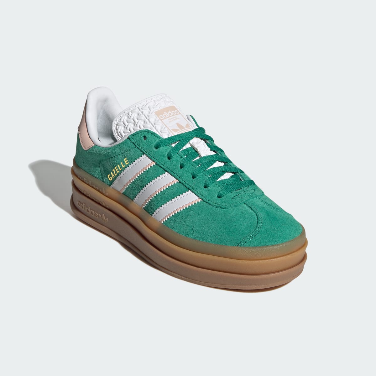 Adidas Kids' Gazelle Bold Shoes Kids - Bold Green / Cloud White / Gold Metallic - Image 4