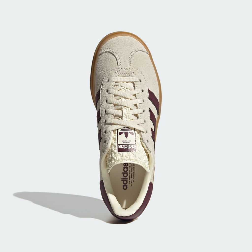 Adidas Kids' Gazelle Bold Shoes Kids - Cream White / Maroon / Gold Metallic - Image 2
