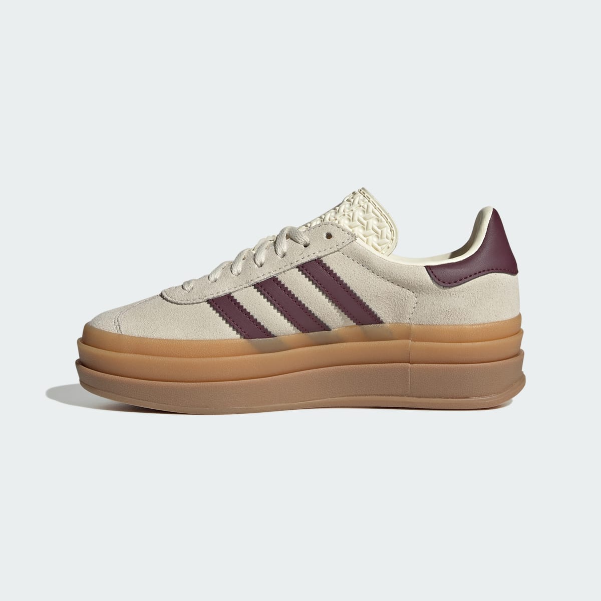 Adidas Kids' Gazelle Bold Shoes Kids - Cream White / Maroon / Gold Metallic - Image 6