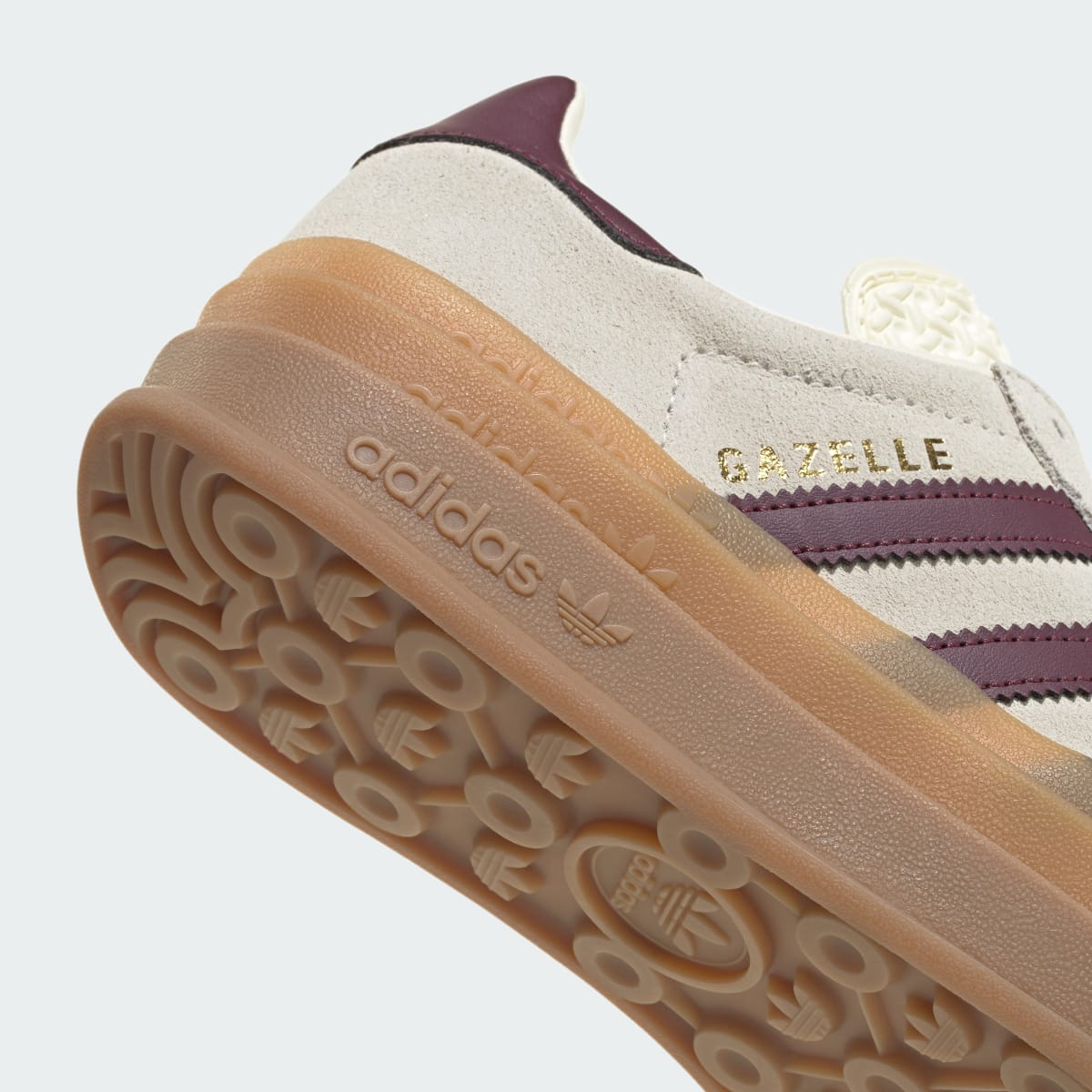 Adidas Kids' Gazelle Bold Shoes Kids - Cream White / Maroon / Gold Metallic - Image 8