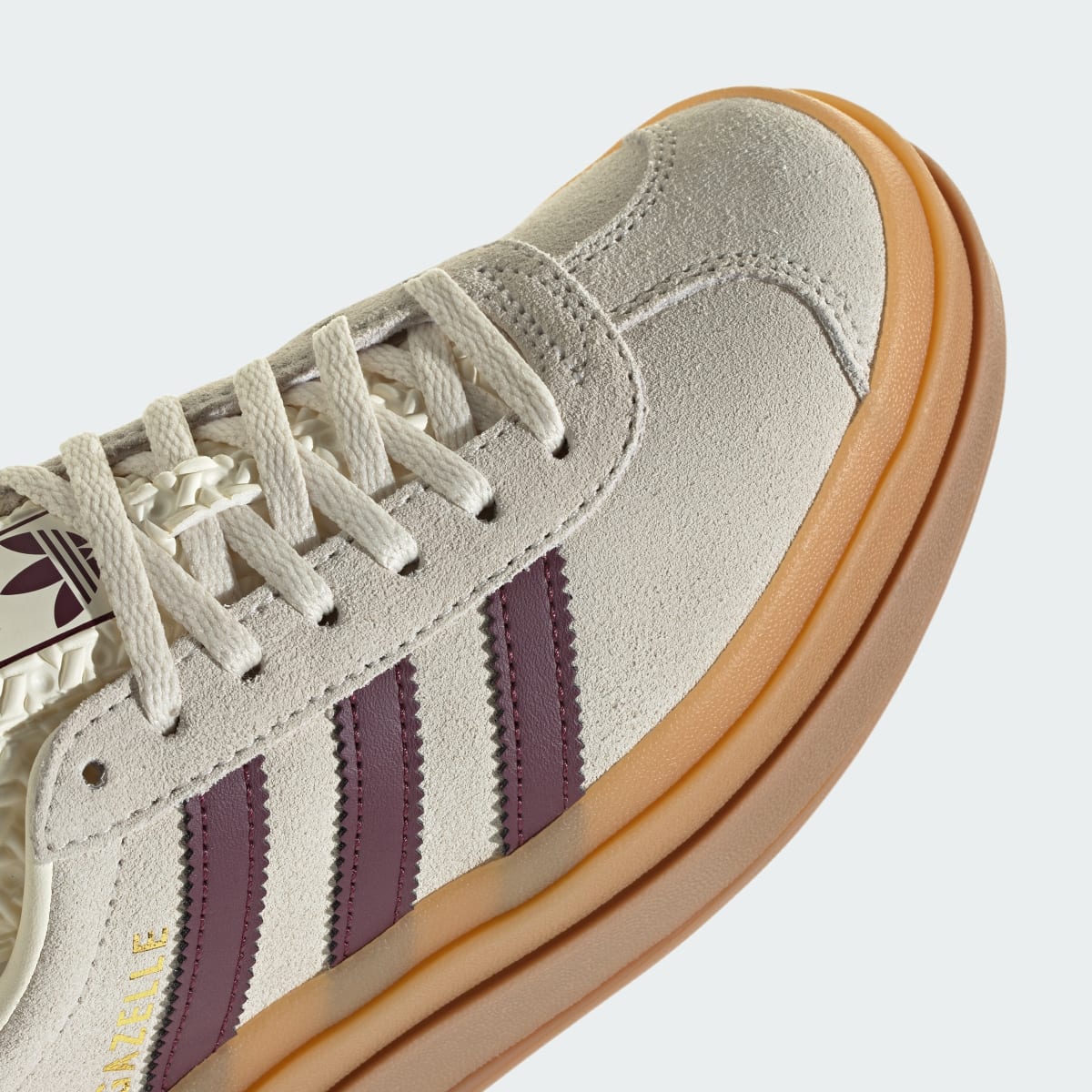 Adidas Kids' Gazelle Bold Shoes Kids - Cream White / Maroon / Gold Metallic - Image 9
