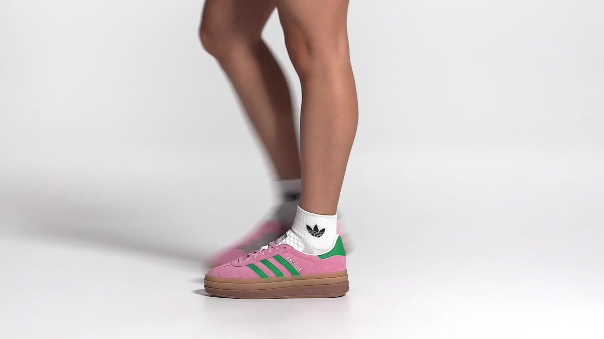 Adidas Women's Gazelle Bold Shoes - True Pink / Green / Cloud White - Image 2