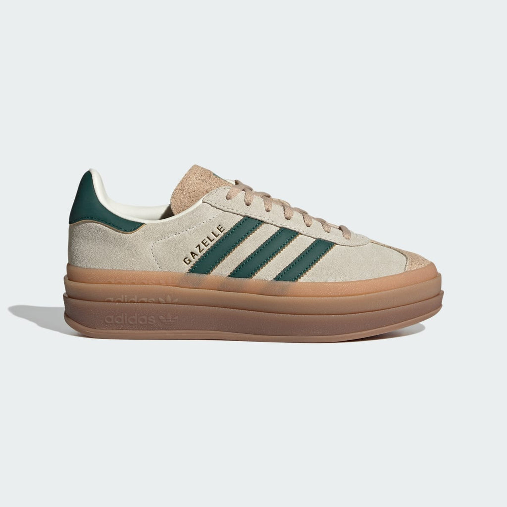 Adidas Women's Gazelle Bold Shoes - Cream White / Collegiate Green / Magic Beige - Image 1
